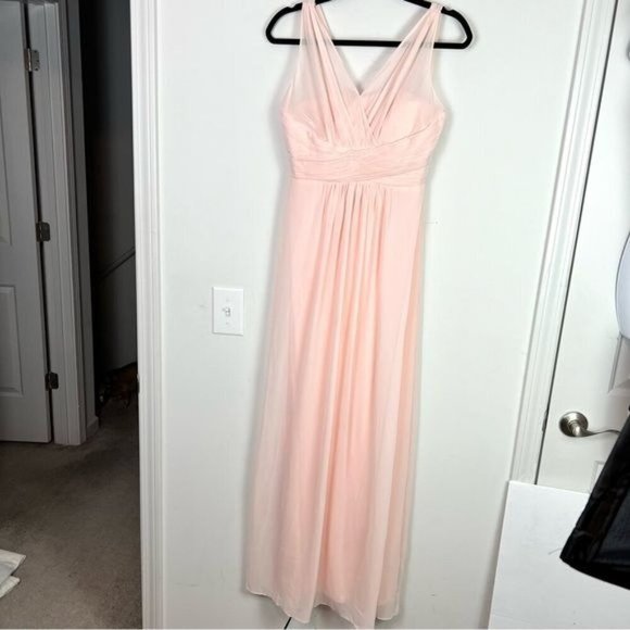 Samantha Paige Womens Formal Maxi Dress size 2 Pink A Line Chiffon Bridesmaid - Picture 2 of 10